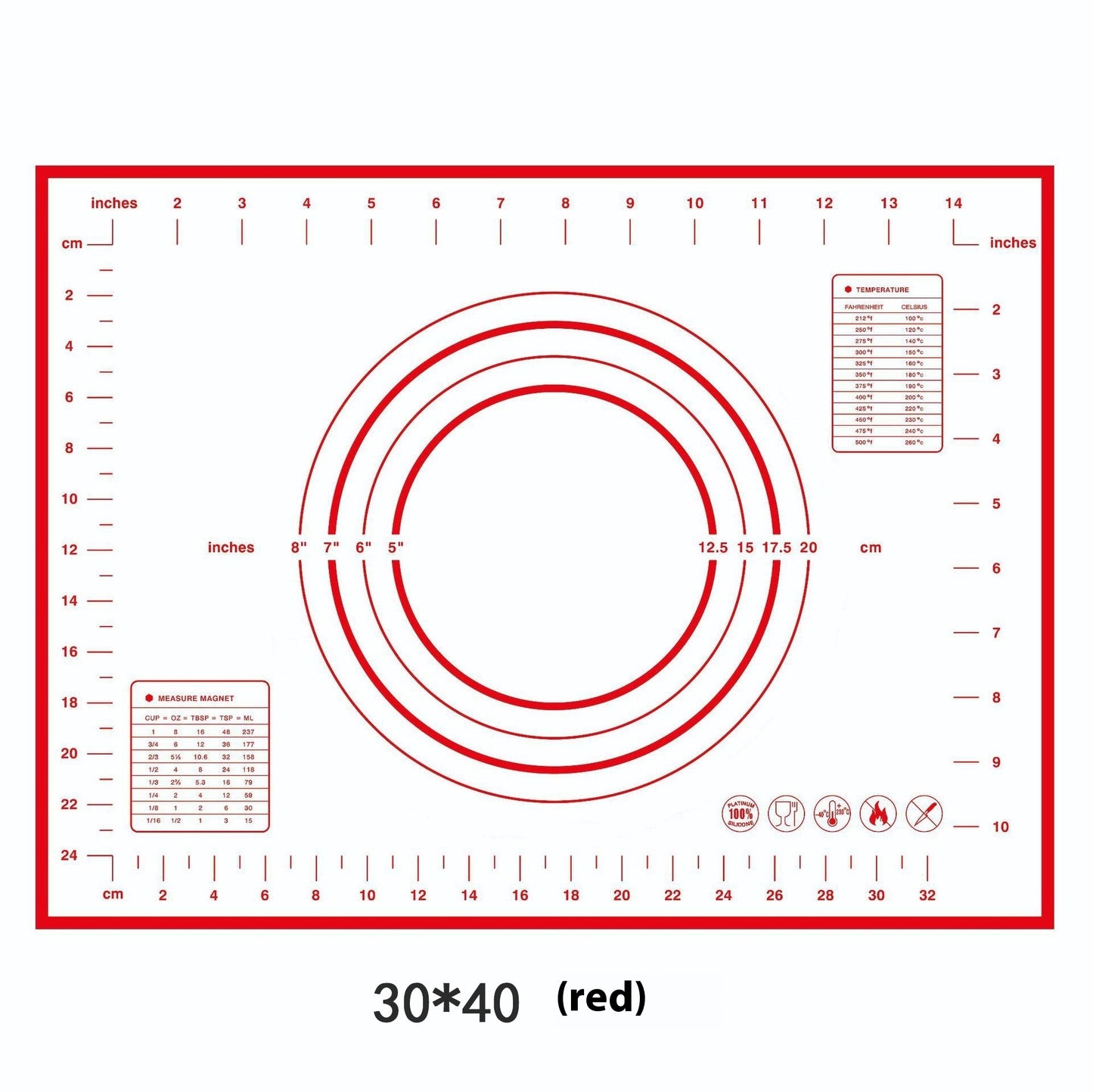 Silicone Baking Mat Kneading Pad Dough Mat