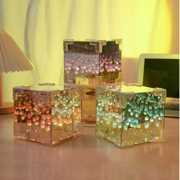Creative Tulip Flower Sea Cube Three-Dimensional