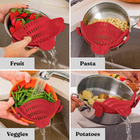 Universal Clip on Strainer Adjustable Silicone Strain Pot