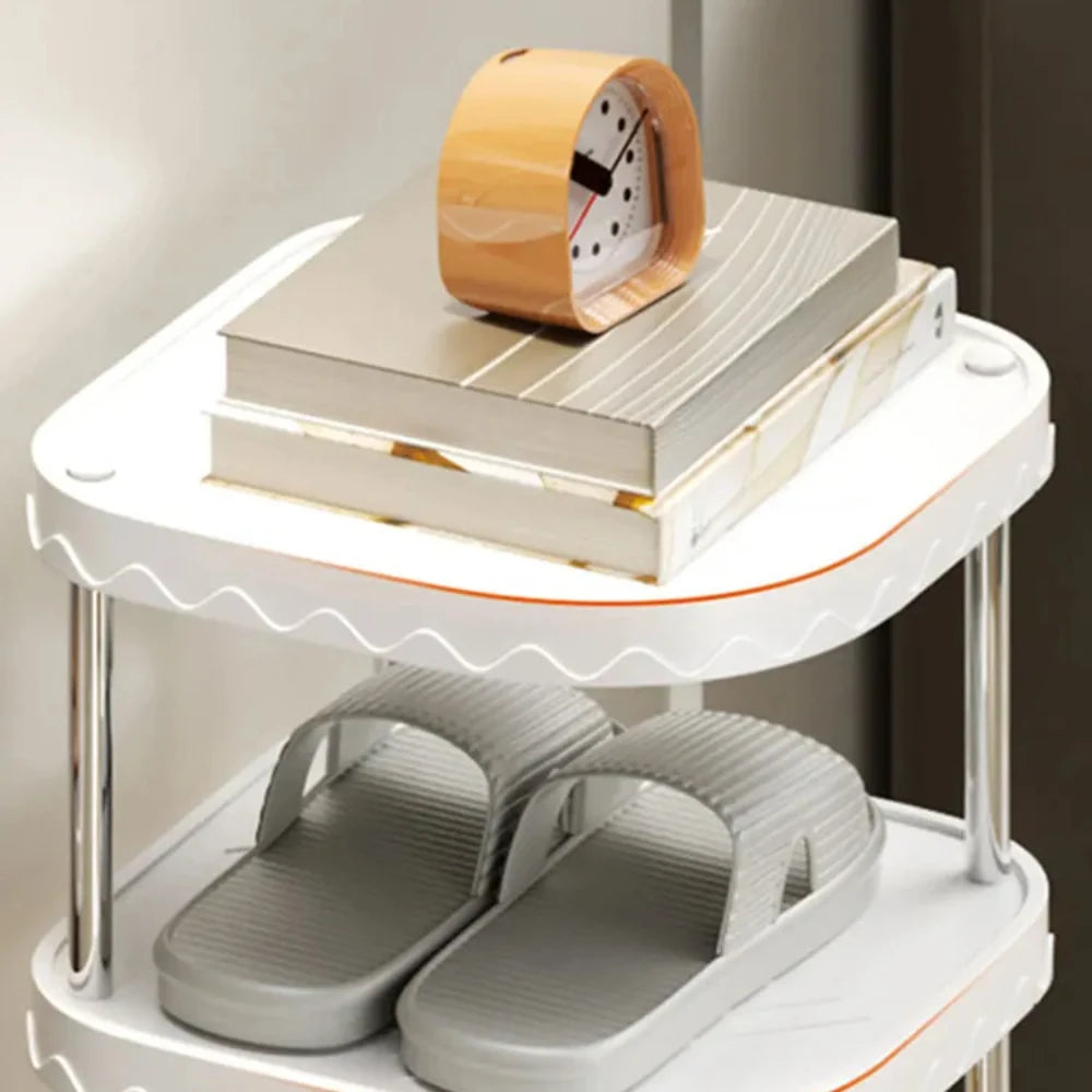 Stylish Multi-Layer Plastic Shoe Organizer - Space-Saving Storage Solution for Your Bedroom