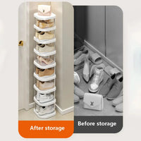 Stylish Multi-Layer Plastic Shoe Organizer - Space-Saving Storage Solution for Your Bedroom