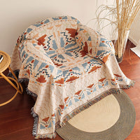 Oversized Boho Throw Blanket with Fringe