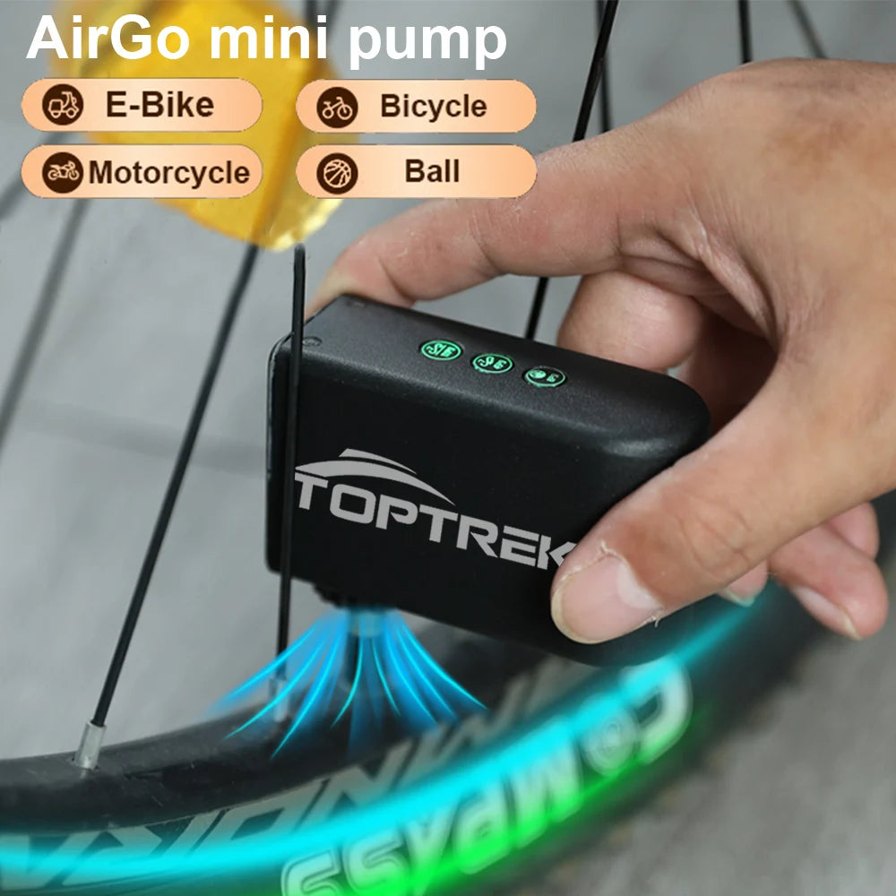 Powerful 100Psi Portable Mini Electric Air Pump - Compact 1260Mah Inflator for Bicycle, Motorcycle, and More - Compatible with Presta & Schrader Valves